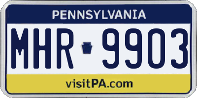 PA license plate MHR9903