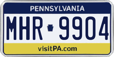 PA license plate MHR9904
