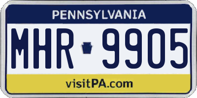 PA license plate MHR9905