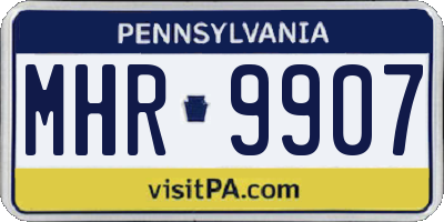 PA license plate MHR9907