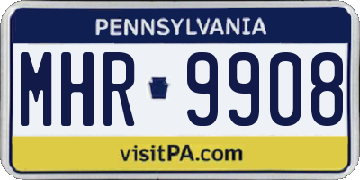 PA license plate MHR9908