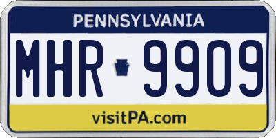 PA license plate MHR9909