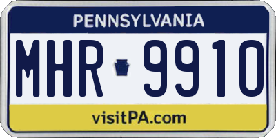 PA license plate MHR9910