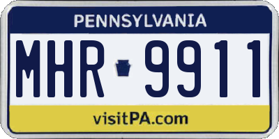 PA license plate MHR9911