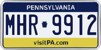 PA license plate MHR9912
