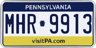 PA license plate MHR9913
