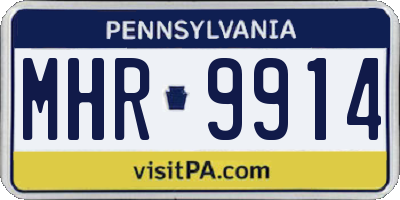 PA license plate MHR9914