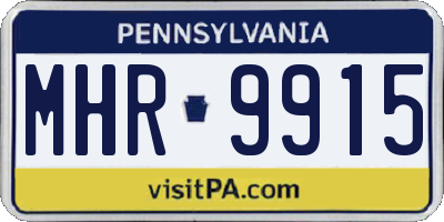 PA license plate MHR9915