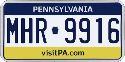 PA license plate MHR9916