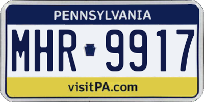 PA license plate MHR9917