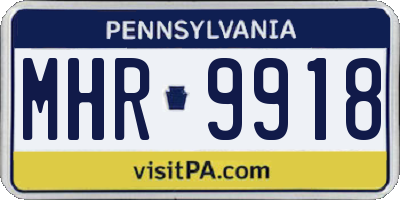 PA license plate MHR9918