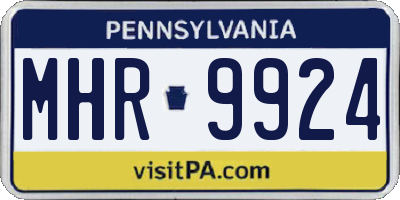 PA license plate MHR9924