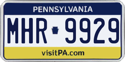 PA license plate MHR9929