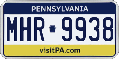 PA license plate MHR9938