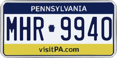PA license plate MHR9940