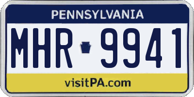 PA license plate MHR9941