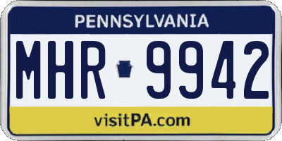 PA license plate MHR9942