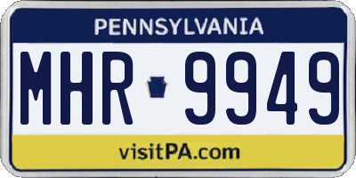 PA license plate MHR9949