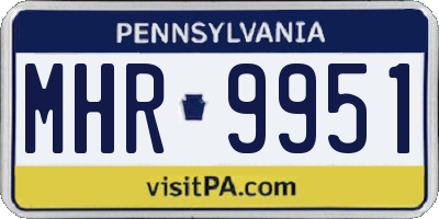 PA license plate MHR9951