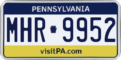 PA license plate MHR9952