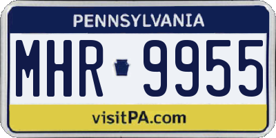 PA license plate MHR9955