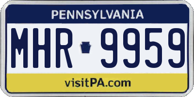 PA license plate MHR9959