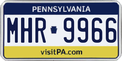 PA license plate MHR9966