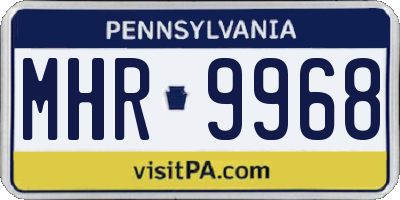 PA license plate MHR9968
