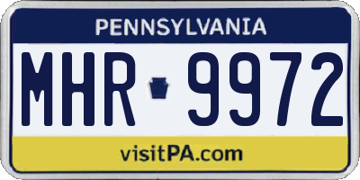 PA license plate MHR9972