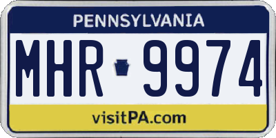 PA license plate MHR9974
