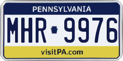 PA license plate MHR9976