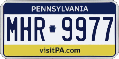 PA license plate MHR9977