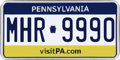 PA license plate MHR9990
