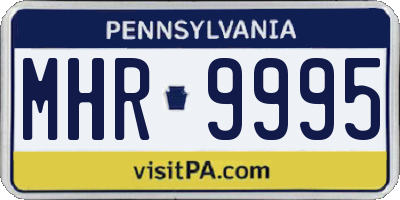 PA license plate MHR9995
