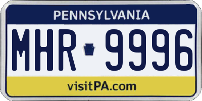 PA license plate MHR9996