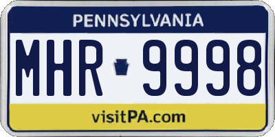 PA license plate MHR9998