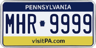 PA license plate MHR9999