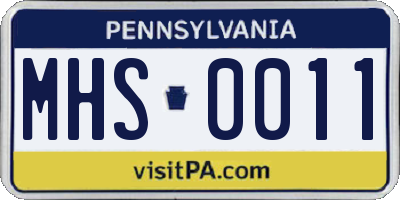 PA license plate MHS0011