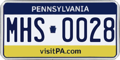 PA license plate MHS0028