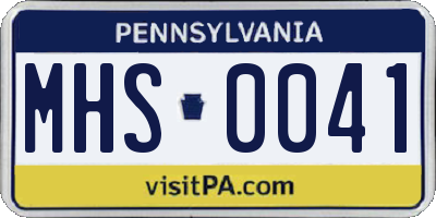 PA license plate MHS0041