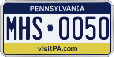 PA license plate MHS0050