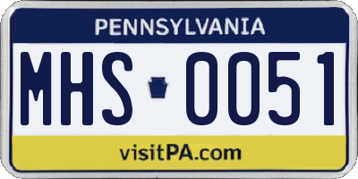 PA license plate MHS0051