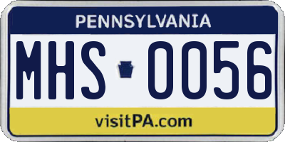 PA license plate MHS0056