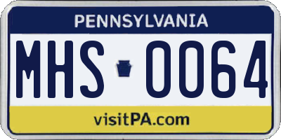 PA license plate MHS0064