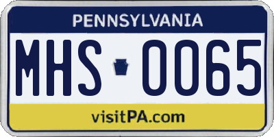 PA license plate MHS0065