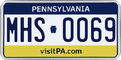 PA license plate MHS0069