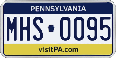 PA license plate MHS0095