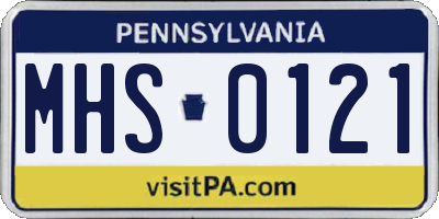 PA license plate MHS0121