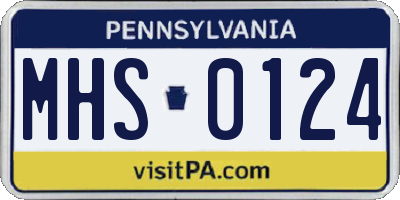 PA license plate MHS0124