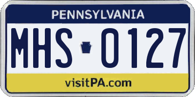 PA license plate MHS0127